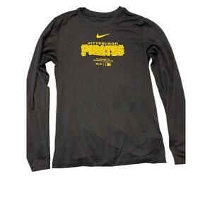 Nike Pittsburgh Pirates Dri-FIT Long Sleeve Shirt Mens Small Black MLB Authentic